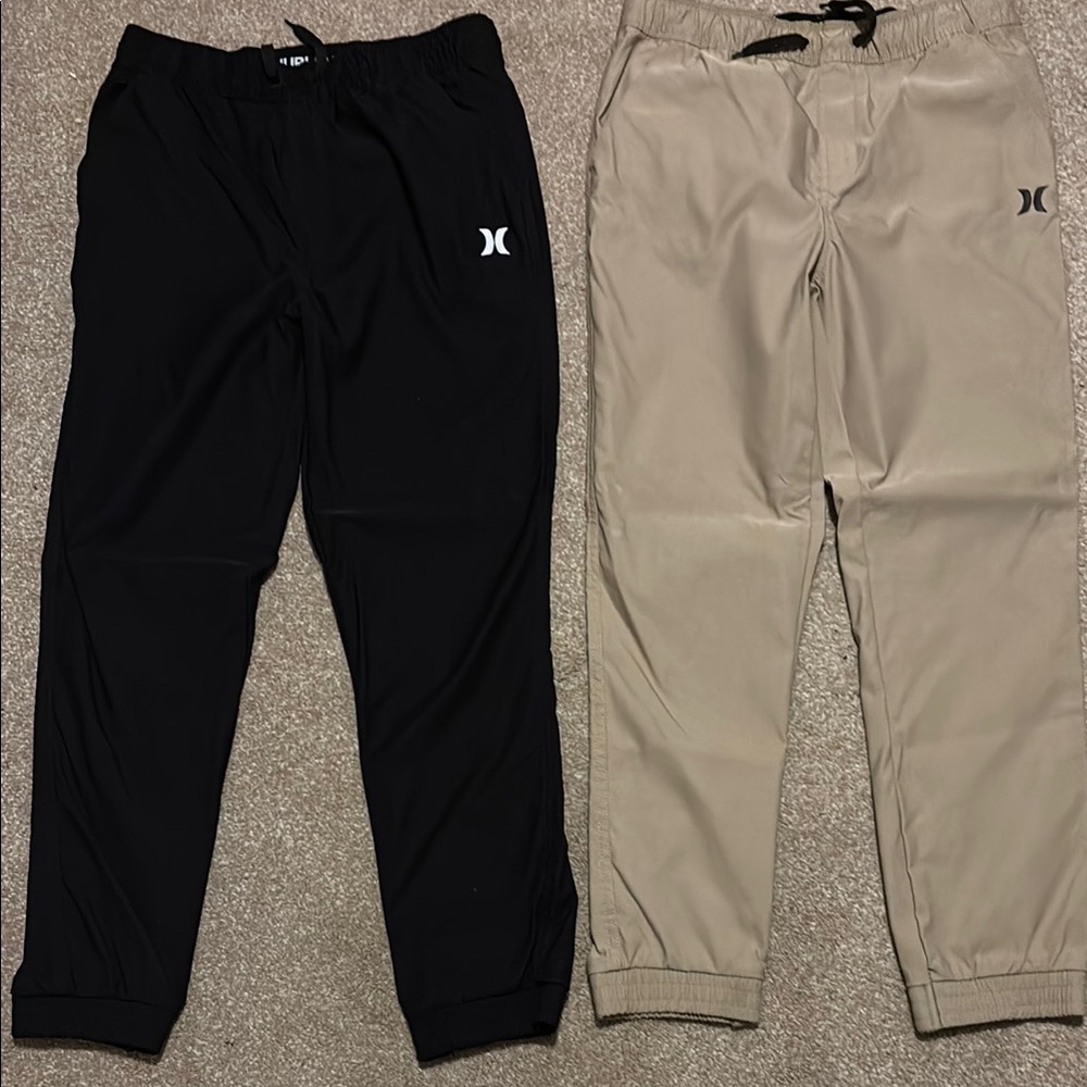 Hurley Black, Gray and Tan Jogger Pants